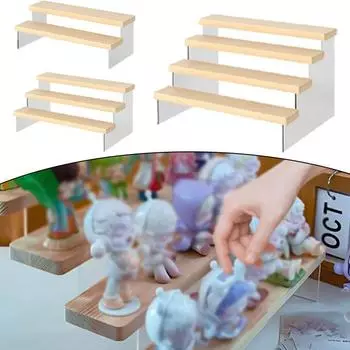 Деревянная витрина для ювелирных изделий, держатель для хранения коллекционных предметов, полка-органайзер, стойка для хранения духов, кексов, десертов 2 layers-20CM