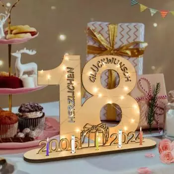 Деревянная вывеска на день рождения, гостевая книга со светодиодной подсветкой, 18/20/30/40/50/60-й день рождения, годовщина свадьбы, празднование свечи, держатель для денег, украшение для рабочего стола 30