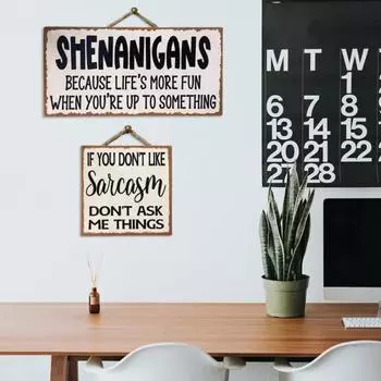 Деревянная вывеска Yousheng, юмористическая дверная вывеска, остроумное предложение, украшение с подвесной веревкой, праздничная вывеска для декора стены входной двери дома B