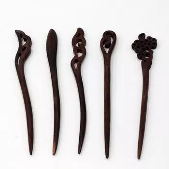 Деревянная застежка для волос, винтажная заколка из гуахака, женский подарок, аксессуары из черного дерева 18cm