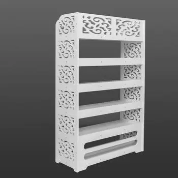 Деревянно-пластиковая доска, шесть ярусов, резная полка для обуви, белый цвет B, мебель для гостиной United States