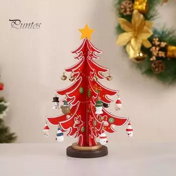 Деревянное 3D украшение для рождественской елки, сделай сам, ручной работы, подвесной колокольчик Санта-Клауса, снеговик, медведь, съемный настольный орнамент, вечерние, рождественский подарок S зелёный