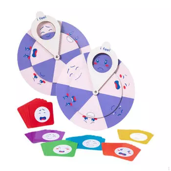 Деревянное детское колесо эмоций обучающая игрушка интерактивный подарок мелкая моторика мультяшное выражение