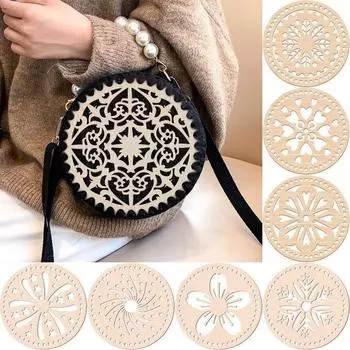 Деревянное дно корзины Устойчивое к коррозии дно корзины с цветочным узором Легкое пустое дно корзины Деревянные основы для поделок 1