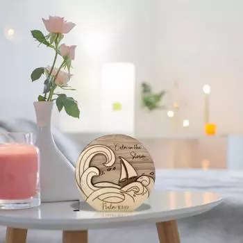 Деревянное христианское украшение Yousheng, отдельно стоящее украшение со стихами из Библии, вдохновляющее религиозное украшение для домашнего офиса A