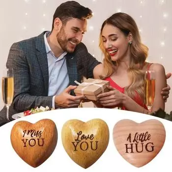 Деревянное Карманное Сердце Объятие Токен Напоминание о Любви Портативный Памятный Мини Сердце Любви A