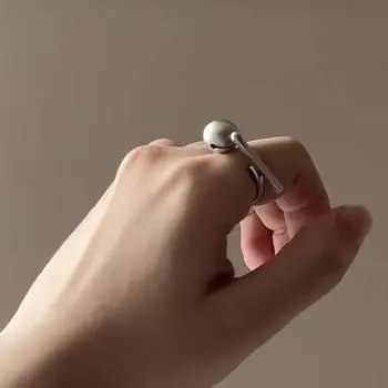 Деревянное кольцо-молоток из полированного сплава, регулируемый размер, осознанность, снятие стресса, сенсорное кольцо-фиджет серебряный