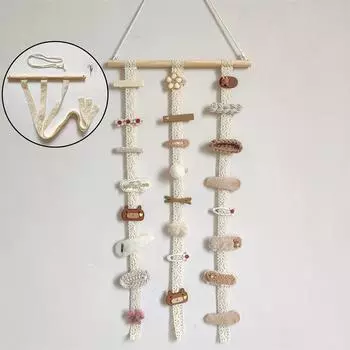 Деревянное облако, держатель для детских заколок для волос, заколка для волос для девочек, повязка для волос, подвеска для хранения, органайзер для ювелирных изделий, настенные украшения, подвесные