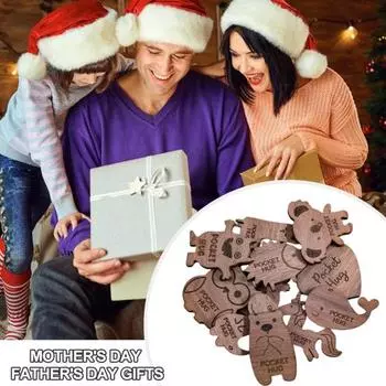 Деревянное обнимание с животными, карманное маленькое поощрение, снятие стресса, милое украшение в виде животного, карманное обнимание, подарок A