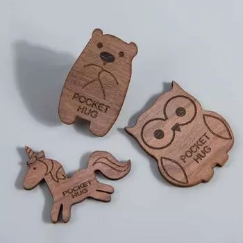 Деревянное обнимание с животными, карманное маленькое поощрение, снятие стресса, милое украшение в виде животного, карманное обнимание, подарок G
