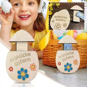 Деревянное пасхальное украшение для фестиваля яиц с денежным мешком One Size