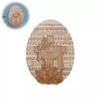 Деревянное пасхальное украшение, религиозное деревянное произведение искусства с гимном, музыкальным сопровождением, Иисусом, настольное украшение для каминной полки, молитвенного стола, христианский подарок C