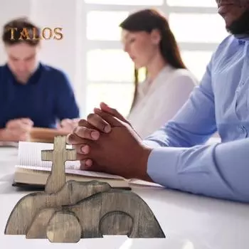 Деревянное пасхальное украшение, сцена воскресения Иисуса, фигурка, отдельно стоящая, настольный декор для пасхальной вечеринки, христианское домашнее украшение 1 Set