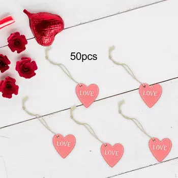 Деревянное подвесное украшение в форме сердца для украшения ко Дню Святого Валентина розовый