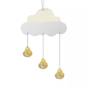 Деревянное подвесное украшение в скандинавском стиле, облако, блестящая капля воды, декор для детской комнаты розовый
