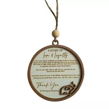 Деревянное подвесное украшение в виде слона Любовь и верность Идеально подходит для украшения дома и подарков дружбе One Size коричневый
