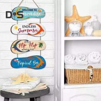 Деревянное прибрежное украшение, подвесное креативное крыльцо, стиль отдыха, прибрежное украшение разноцветный