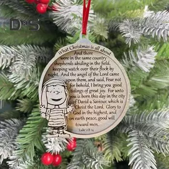 Деревянное рождественское украшение Что такое Рождество Подвесное украшение Религиозный праздничный сувенир со стихами из Библии для украшения каминной полки на Рождество 1pc