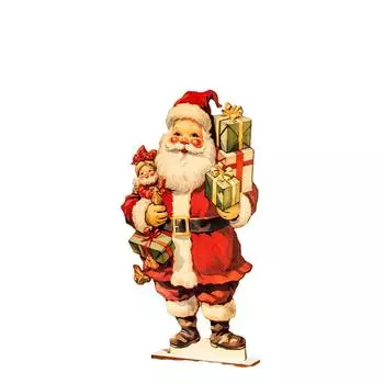 Деревянное рождественское украшение стола Санта-Клауса - рождественская табличка, декоративная полка для подноса, домашний зимний праздничный ужин красный