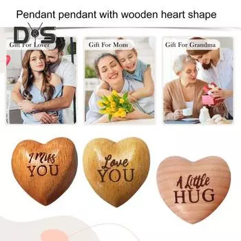 Деревянное сердце карманный жетон объятий напоминание о любви портативный сувенир мини-гаджет в форме сердца любви изоляция подарок для пар семьи друзей A