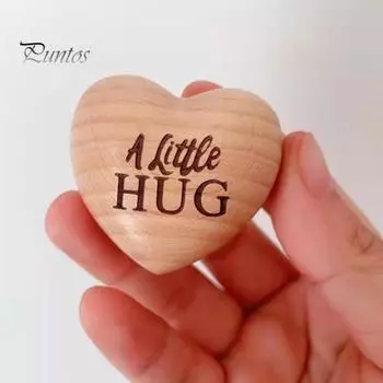 Деревянное сердце карманный жетон объятий напоминание о любви портативный сувенир мини-гаджет в форме сердца любви изоляция подарок для пар семьи друзей B