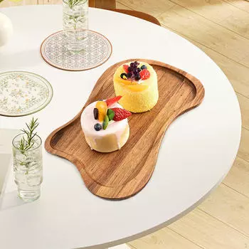 Деревянное сервировочное блюдо Декоративный поднос Нестандартный кухонный гаджет