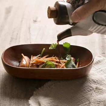 Деревянное сервировочное блюдо, тарелка с сухофруктами, прочная домашняя кухонная утварь, японский поднос 22cm