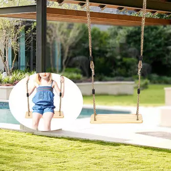 Деревянное сиденье-качели для детей, взрослых, подвесное, для парка, крыльца, сада