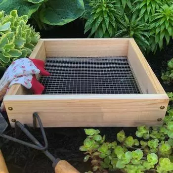 Деревянное сито для садовой почвы, прямоугольный фильтр для почвы, щебень, гравий, компост, сито для горшечной почвы, многоцелевой поддон для просеивания почвы, садовые инструменты 32cm