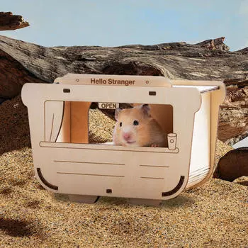 Деревянное убежище для хомяков, декор для творчества, DIY, игровой туннель Coffee Cart