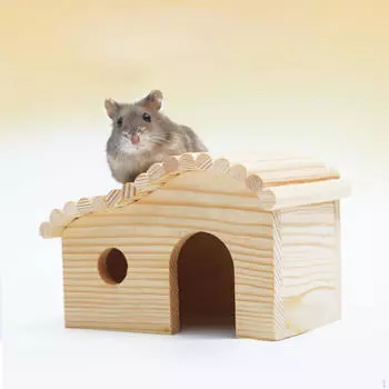 Деревянное убежище для хомяков, домик, хижина, платформа ручной работы, творчество, маленькие животные, спящие