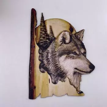Деревянное украшение, деревянное украшение с подвеской, волк, медведь, лиса, орел, корова