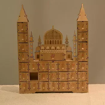 Деревянное украшение для календаря Рамадан Адвент, освещение для офиса, фестиваль