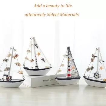 Деревянное украшение для рабочего стола в офисе, симпатичная модель парусника в виде ракушки средиземноморья, подарок на праздники для ребенка