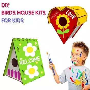 Деревянное украшение дома DIY ручная роспись поделки набор птичьего домика 30 мл разноцветный