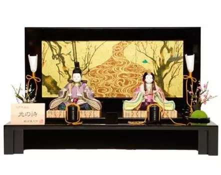 Деревянное украшение императорского принца Поэма Сделано Токо Какинума Императорский принц [Кимекоми] кукла Светильник [Украшение Кимекоми] [Стоящая Хина]