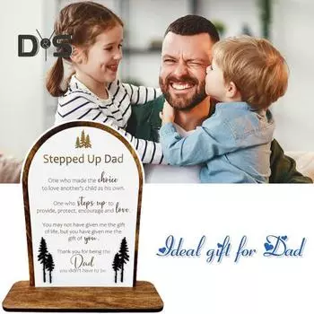 Деревянное украшение на день отца с основой в деревенском стиле, подставка для папы, домашний офис, настольное украшение, папочка, дедушка, муж, подарок на день рождения, фестиваль эбеновый