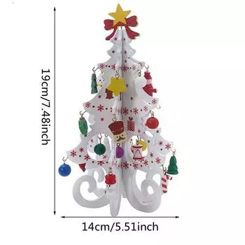 Деревянное украшение на рождественскую елку ручной работы - 1 шт. 3D настольное рождественское украшение с подвесными аксессуарами, праздничный декор, подарок