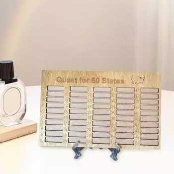 Деревянное украшение «Поиск 50 штатов», памятное настольное украшение, список важных вех для посещения США