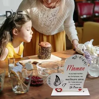 Деревянное украшение в форме сердца, отдельно стоящее украшение в форме сердца для домашнего стола, украшение в форме сердца, подарок в знак благодарности на День отца, День матери A