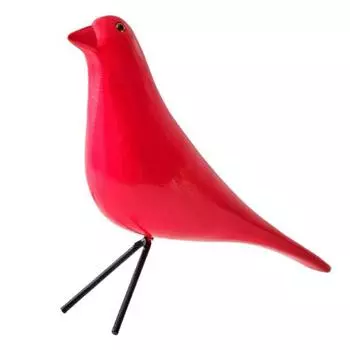 Деревянное украшение в виде птицы, однотонная фигурка птицы, минималистичная настольная статуэтка птицы красный
