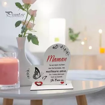 Деревянное украшение в виде сердца для родителей, отдельно стоящее украшение в виде сердца для стола, подарок на День отца, День матери A