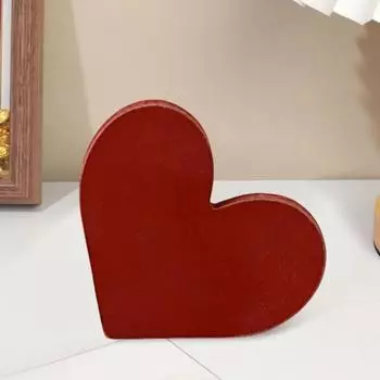 Деревянное украшение в виде сердца, настольное красное украшение в виде сердца, отдельно стоящее украшение в виде сердца, подарок на День святого Валентина