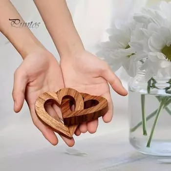 Деревянное украшение в виде сердца Переплетенные сердца Любовь Памятный подарок Переплетенные сердца Пары Памятный подарок на годовщину День святого Валентина