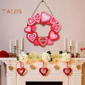 Деревянное украшение в виде сердца, подвесное украшение в виде сердца ко Дню святого Валентина, деревянные вырезы для украшения дома, стены, окна, дерева A