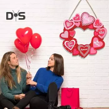 Деревянное украшение в виде сердца, подвесное украшение в виде сердца ко Дню святого Валентина, деревянные вырезы для украшения дома, стены, окна, дерева A