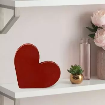 Деревянное украшение в виде сердца Yousheng, настольное красное украшение в виде сердца, отдельно стоящее украшение в виде сердца, подарок на День святого Валентина для спальни красный