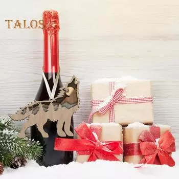 Деревянное украшение в виде животного, рождественское подвесное украшение в виде животного, украшение в виде животного с лентой для елки, стены, двери, праздничного декора D