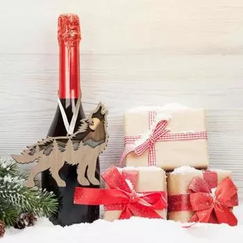 Деревянное украшение в виде животного, рождественское подвесное украшение в виде животного, украшение в виде животного с лентой для елки B