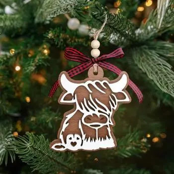 Деревянное украшение в виде животного, рождественское подвесное украшение в виде животного, украшение в виде животного с лентой для елки, стены, двери, праздничного декора D